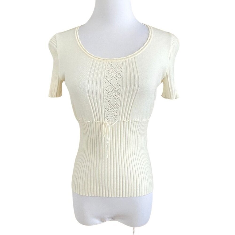 MaxMara Cream Short Sleeve Top
